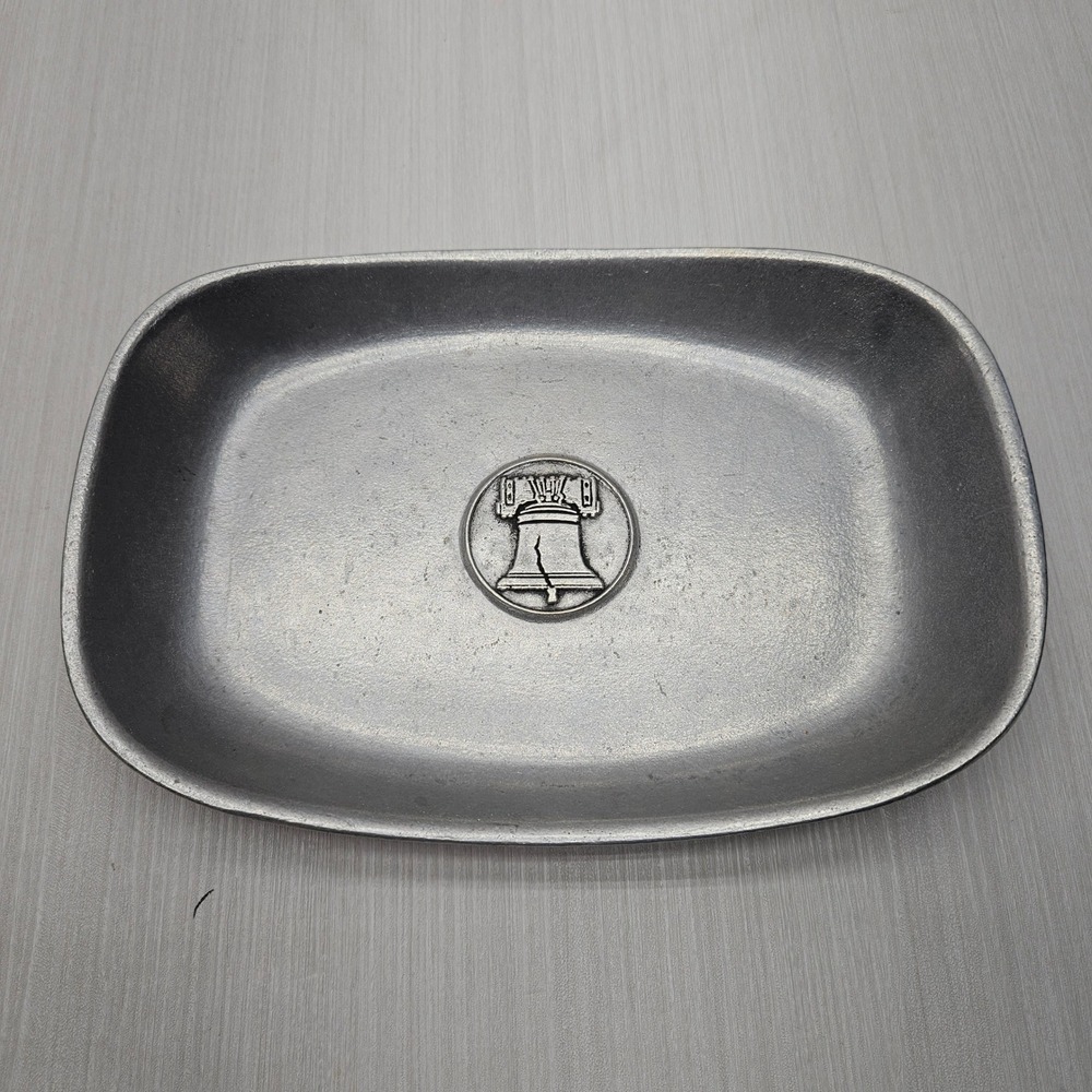 Wilton Mount Joy RWP Armetale Pewter Liberty Bell Trinket Dish Oval Tray USA